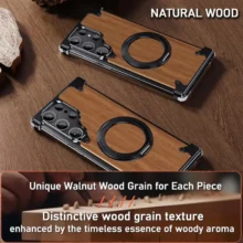قاب چوب و فلز S25 Ultra مدل Wood Metal با استند ۳۶۰ درجه
Samsung S25 Ultra Wood Metal Case